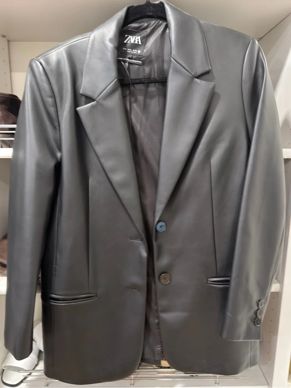 Zara Faux Leather Blazer - Picture 1 of 2